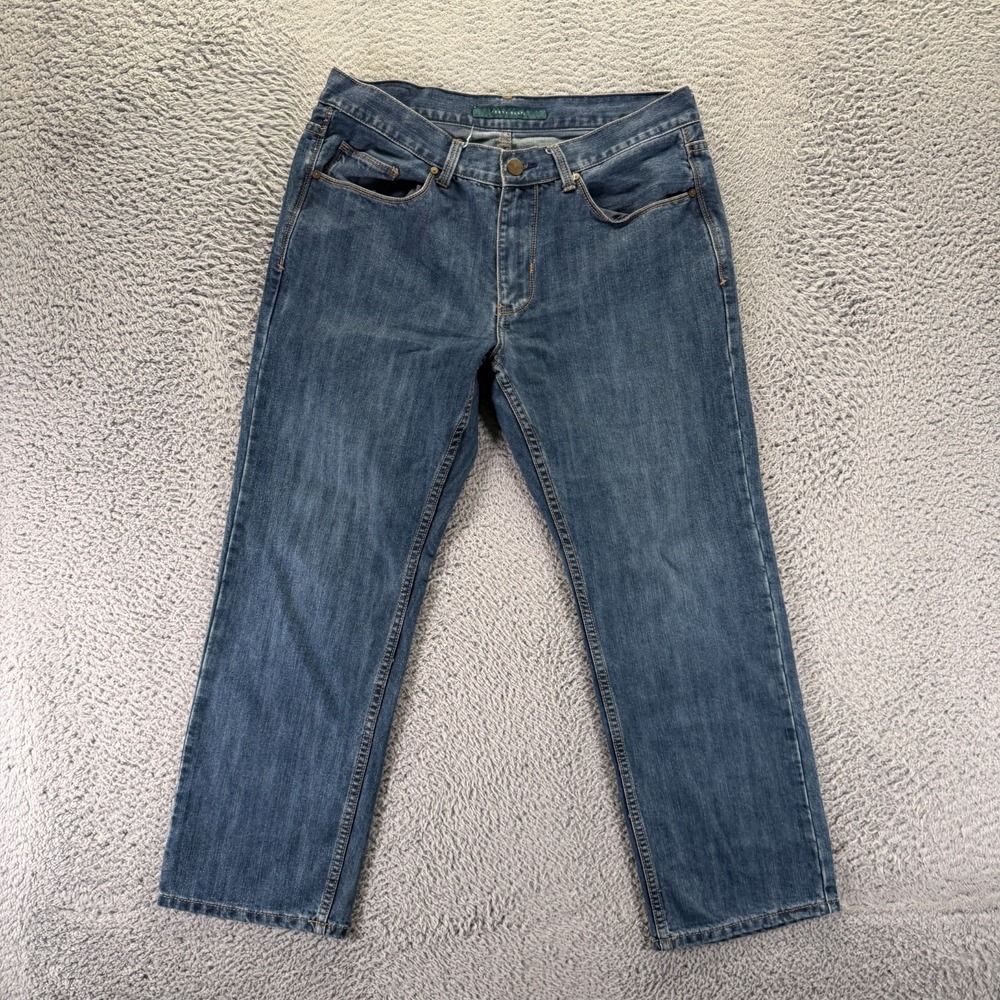 Perry Ellis Jeans Men's 34x27 Blue Cotton Denim Straight Leg Travel Workwear